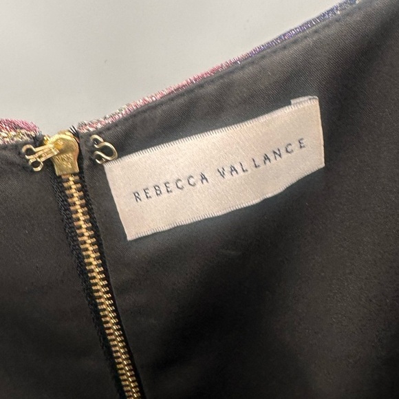 REBECCA VALLANCE Bellagio Mini Dress US 8 Metallic Stripe Holiday Party Wedding - Picture 2 of 4